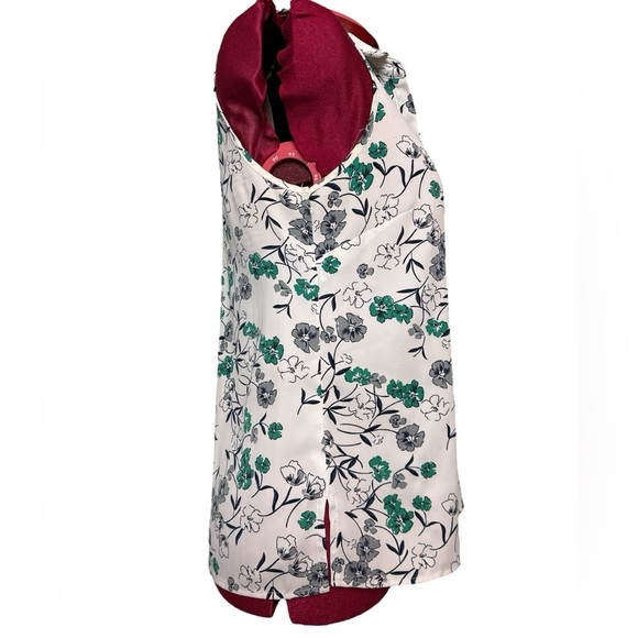 Cleo Petites sleeveless blouse hidden placket collar side slits - Picture 4 of 7